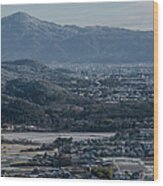 The View From Ogurayama With Snow, Kyoto Wood Print