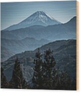 The View Of Mt.fuji From Kamitakaori Wood Print