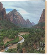 The Virgin River Flowing Through Zion Wood Print