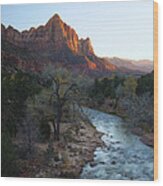 The Watchman Sunset Wood Print