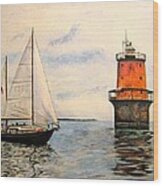 Thimble Shoals Light Wood Print