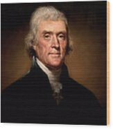 Thomas Jefferson President Portrait Wood Print