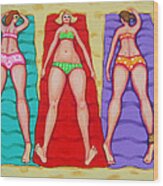 Three Bathing Beauties And Buster Wood Print