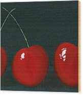 Three Cherries Wood Print