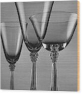 Three Glasses By Fostoria Wood Print