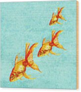 Three Little Fishes Wood Print
