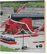 Three Red Canons At Fort Mchenry Wood Print