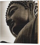 Tian Tan Buddha Portrait Wood Print