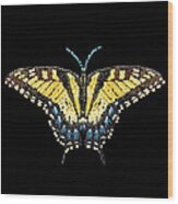 Tiger Swallowtail Butterfly Bedazzled Wood Print