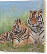Tigers Wood Print