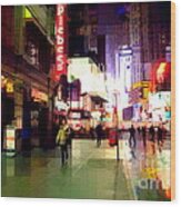 Times Square New York - Nanking Restaurant Wood Print