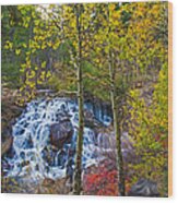Tioga Creek Fall Cascades Wood Print