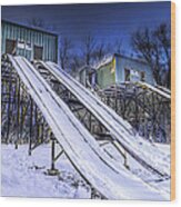 Toboggan Run Wood Print