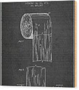 Toilet Paper Roll Patent Drawing From 1891 - Dark Wood Print