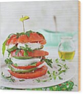 Tomato Salad Wood Print
