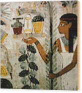 Tomb Painting Of Banquet Scene Wood Print