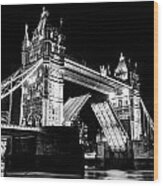 Tower Bridge Opening Wood Print