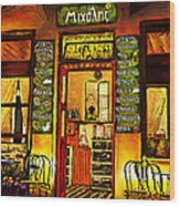 Traditional Greek Shop At Skopelos Wood Print