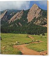 Trail To The Flatirons Wood Print