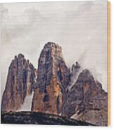 Tre Cime Di Lavaredo Wood Print