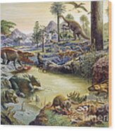 Triassic Landscape Wood Print