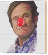 Tribute To Robin Williams Wood Print