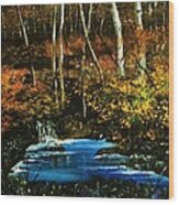 Autumn In The Deep Forest Wood Print