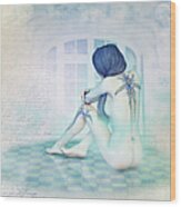 Tristesse In Pastel Wood Print