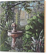 Florida Tropical Garden Wood Print