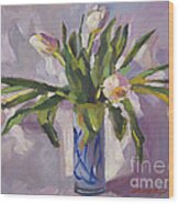 Tulips At Springtime Wood Print