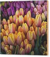 Tulips At The Market Wood Print