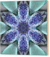 Turquoise Amethyst Star Mandala Wood Print