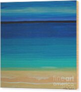 Turquoise Beach Scene Middle Panel Wood Print