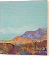 Turquoise Mountains Wood Print