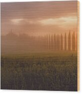 Tuscany Sunrising Wood Print