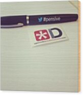 #twitter + #mediassociaux Goodies Wood Print