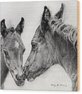 Two Foals Wood Print