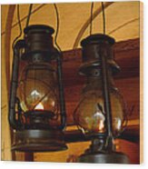 Two Lanterns Wood Print