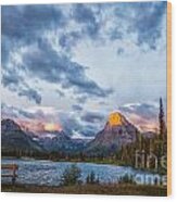 Two Medicine Lake Sunrise Wood Print