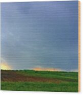 Two Solid Rain Shafts With Sun Shining Wood Print