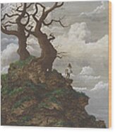Two Trees On A Hill Wood Print