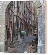 Umbrella Day Portovenere Italy Wood Print