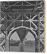 Under The George Washington Bridge I Bw Wood Print