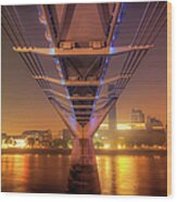 Under The Millennium Bridge, London Wood Print
