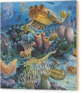 Underwater Paleozoic Landscape Wood Print