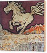 Unicorn Above Chasm Wood Print