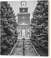 University Of Cincinnati Mcmicken Hall Black And White Picture Wood Print
