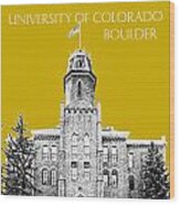 University Of Colorado Boulder - Gold Wood Print