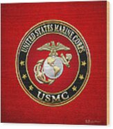 U. S. Marine Corps - U S M C Emblem Special Edition Wood Print