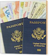 Us Passport Wood Print